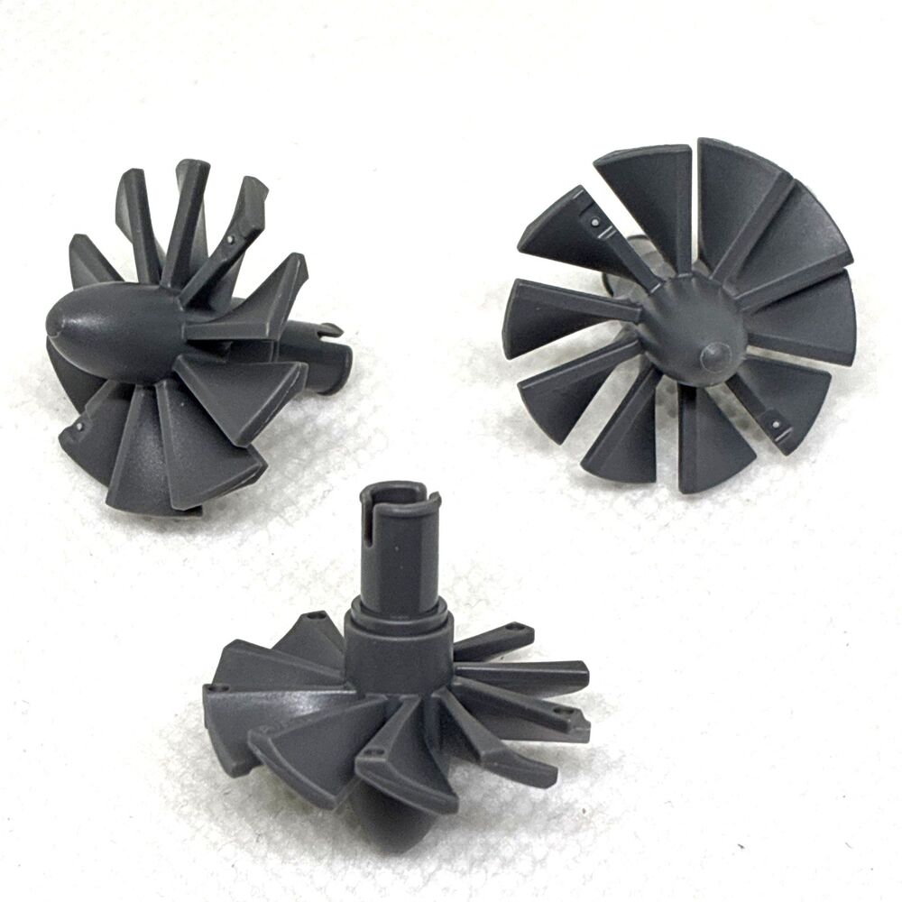 LEGO Parts - Dark Bluish Gray Engine, Large, Center, 10 Blade - No x577 - QTY 3
